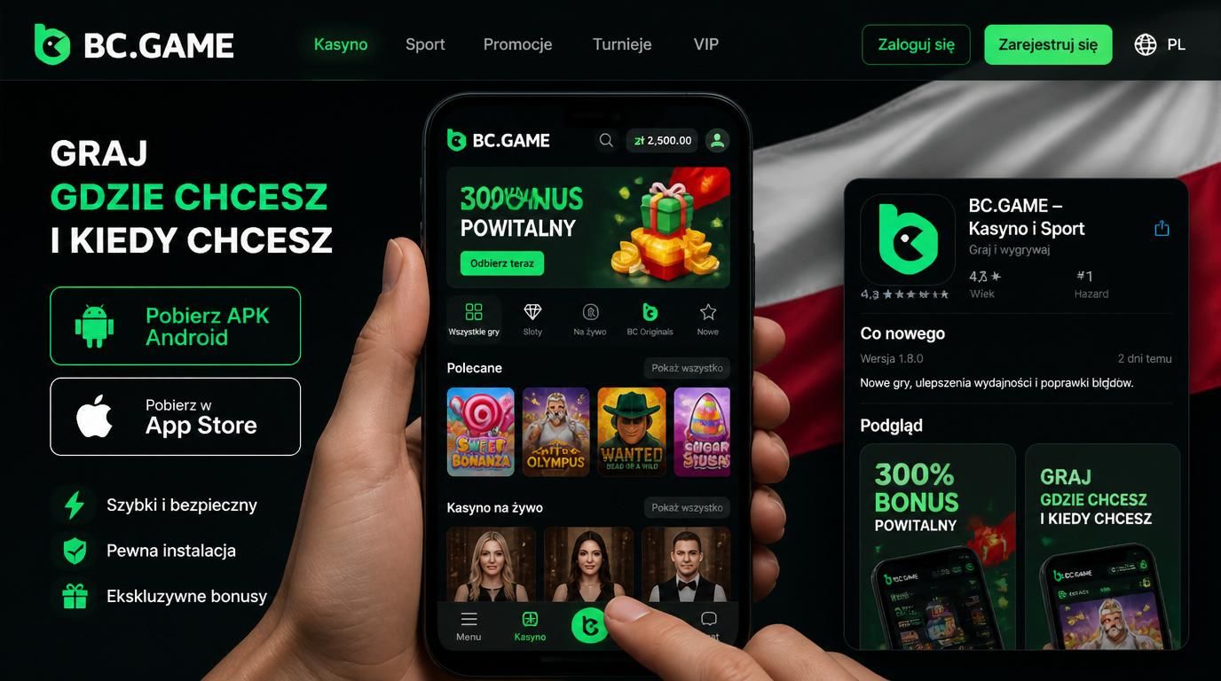 Użytkownik przegląda apk lub aplikację iOS na smartfonie z przyciskiem „Pobierz APK”